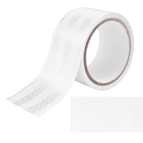 Bosmsaslad Cinta Reflectante Adhesiva, 5cm x 10 m Reflectores Alta Visibilidad Impermeable Pegatinas Seguridad, Cinta Reflectante Precaución, Cinta Advertencia Peligro Autoadhesiva Adhesivo Protección