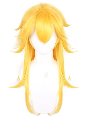 Princesse Pêche perruque cosplay jaune 70cm cadeau idéal pour anniversaire et mascarade