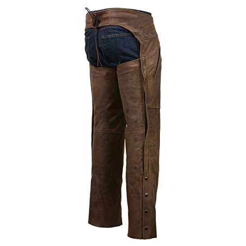 Image of Milwaukee Leather Men's Thermal Lined Premium Leather Motorcycle Bikers Riders Chaps