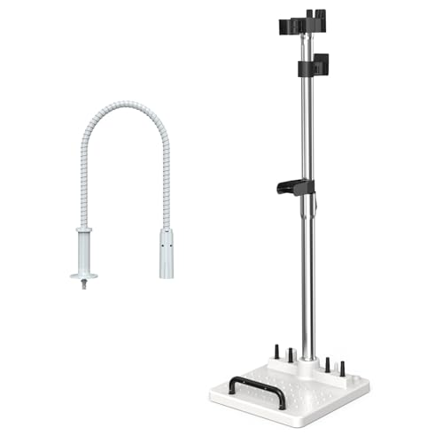 Czlife Z7 Steam Mop Accessories Kit, Stable Metal Storage Bracket Stand Holder & Extension Hose, Compatible with Multifunctional Brush Heads, 2pcs