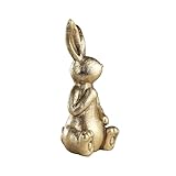 EGLO LIVING Osterdeko Hase Chilandy, Deko Figur Ostern Frühling, Frühlingsdeko Osterhase, Elegante Tischdeko, Osterfigur aus Kunststein in Gold, 25,5 cm