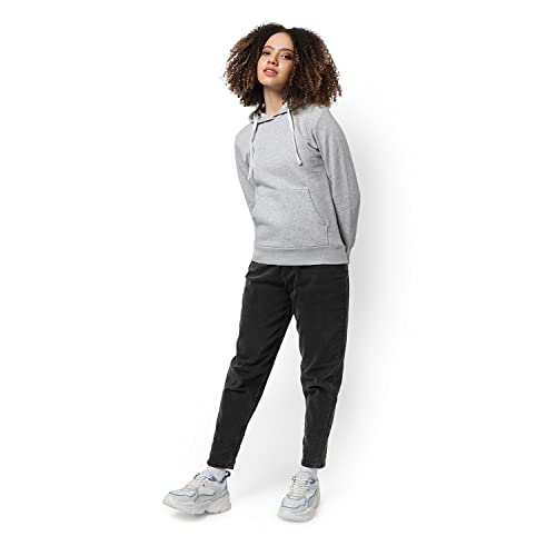 Image of Campus Sutra Women cotton Premium Zipper Hoodie-Grey