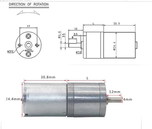 Moteur à courant continu sans balais Micro 370 BLDC 24V couple élevé - 6