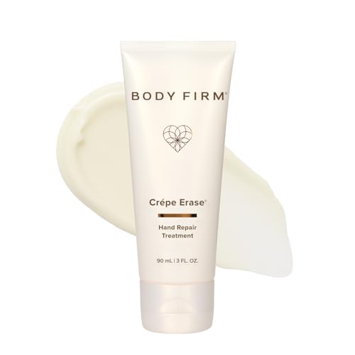 BODY FIRM Crepe Erase Hand Repair Treatment, Anti-Aging Hand Treatment, Lotion with Moisturizing Shea Butter, Vitamin E and Squalane for Cracked, Dry Hands, Supports Wrinkle on Hands, 3 fl oz