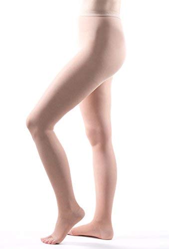 Allegro 15-20 Essential 14 Sheer Sheer Support Compression Pantyhose - Women's Compression Hose with Open Toe for Support