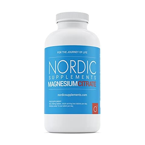 Magnesium Citrate 400mg 365 Tablets - 6 Months Supply of Magnesium Tablets - Made in The UK by Nordic Supplements Cover