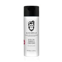 Slick Gorilla Detox 2 in 1 Shampoo and Conditioner for Men 200ml / 6.76 fl oz, Cleans, Strengthens, Hydrates, Infused with Natural Ingredients, All-in-One Daily Grooming Solution