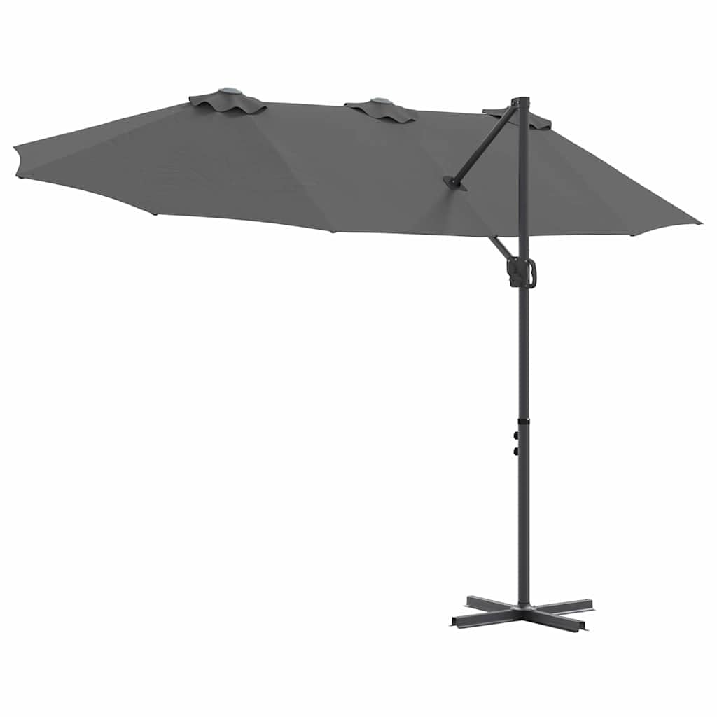 SYDE Antracyt parasol 372 x 198 x 243 cm poliester i aluminium