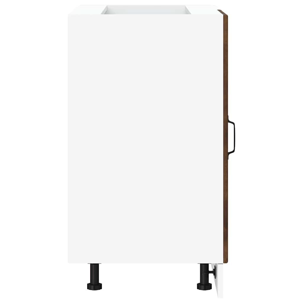 Lucca - Mobiletto da cucina in legno di rovere affumicato, con piedini regolabili, 86 x 46 x 81,5 cm, spazio e porta per cucina, sala da pranzo, credenza stabile, credenza