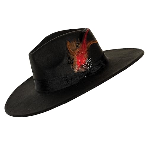 UNDERWRAPS Classic Black Fedora Hat - Pimp Hats for Halloween Costumes Cosplay Accessories 80s Gangster Adult Fedora (BLACK)