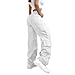 Cargo Pants Women Wide Leg Elastic High Waisted Lightweight Hiking Pants Casual Baggy Fashion Streetwear Y2K Outfits Pantalones Cargo para Mujer Tactical Parachute Pant White Medium
