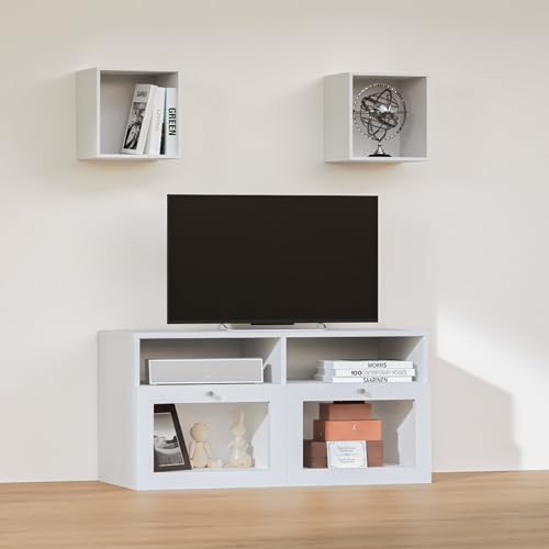 Image of Home Centre | Soho Medium TV Unit | Engineered Wood, Multipurpose Cabinet | White | 1 Year Warranty