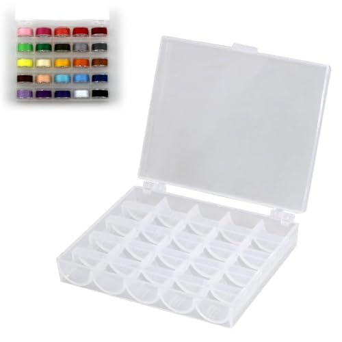 Boîte à bobines vide en plastique à 25 compartiments pour bobines de machine à coudre, accessoires de machine à coudre, accessoires de machine à coudre,...