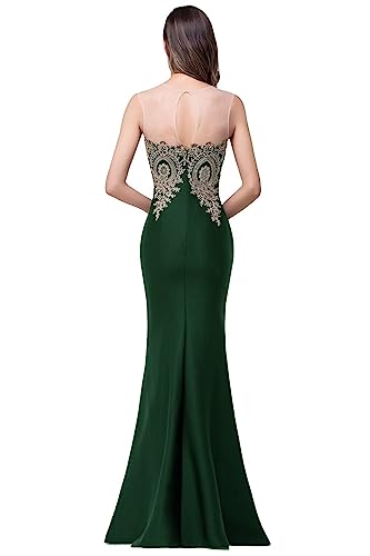 Image of Babyonline Women's Lace Applique Long Formal Mermaid Evening Prom Dresses