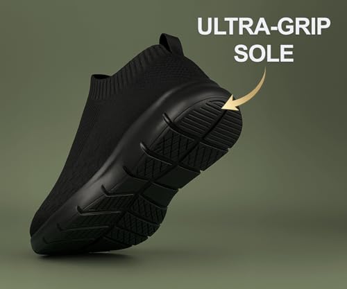 Image of Kraasa Tread Walking Shoes for Men | Knitted Slip-On Sneakers