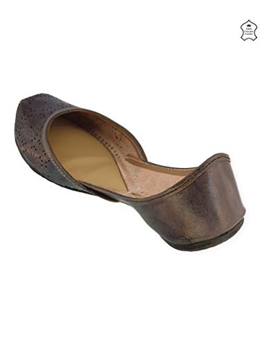 Women's Soft Leather Daily Casual Wear Jutis | Bite and Pinch Free Juti | Punjabi Jutti for Ladies | Flats Mojari Shoes | Phulkari Ethnic Flat for Girls |4