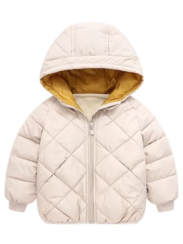 Kids Boys Girls Warm Fleece Jackets Long Sleeve Hoodies Coat Winter Lightweight Thicken Outerwear