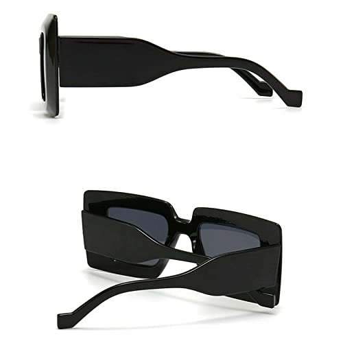 Image of COTIA Vintage Oversized Square Flat Top Stripe Sunglasse for Women Large Frame Sun Glasses Men Wide Leg Shades