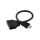 Kabel Adaptera Splittera HDMI, Męski na Podwójny Żeński 1 Wejście 2 Wyjścia Splitter 1 do 2 Way Adapter do Telewizora HD, Odtwarzacza DVD, Monitora LCD