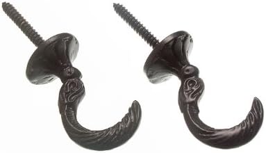 6 X Egyptian-Inspired Curtain Tie Backs, Black Metal - Set of 2