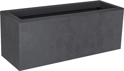 EDA Basalt'Up - Baldera (25 L, decoración de hormigón, Pared única, 59 x 19,5 x 22,8 cm), Color Gris Antracita