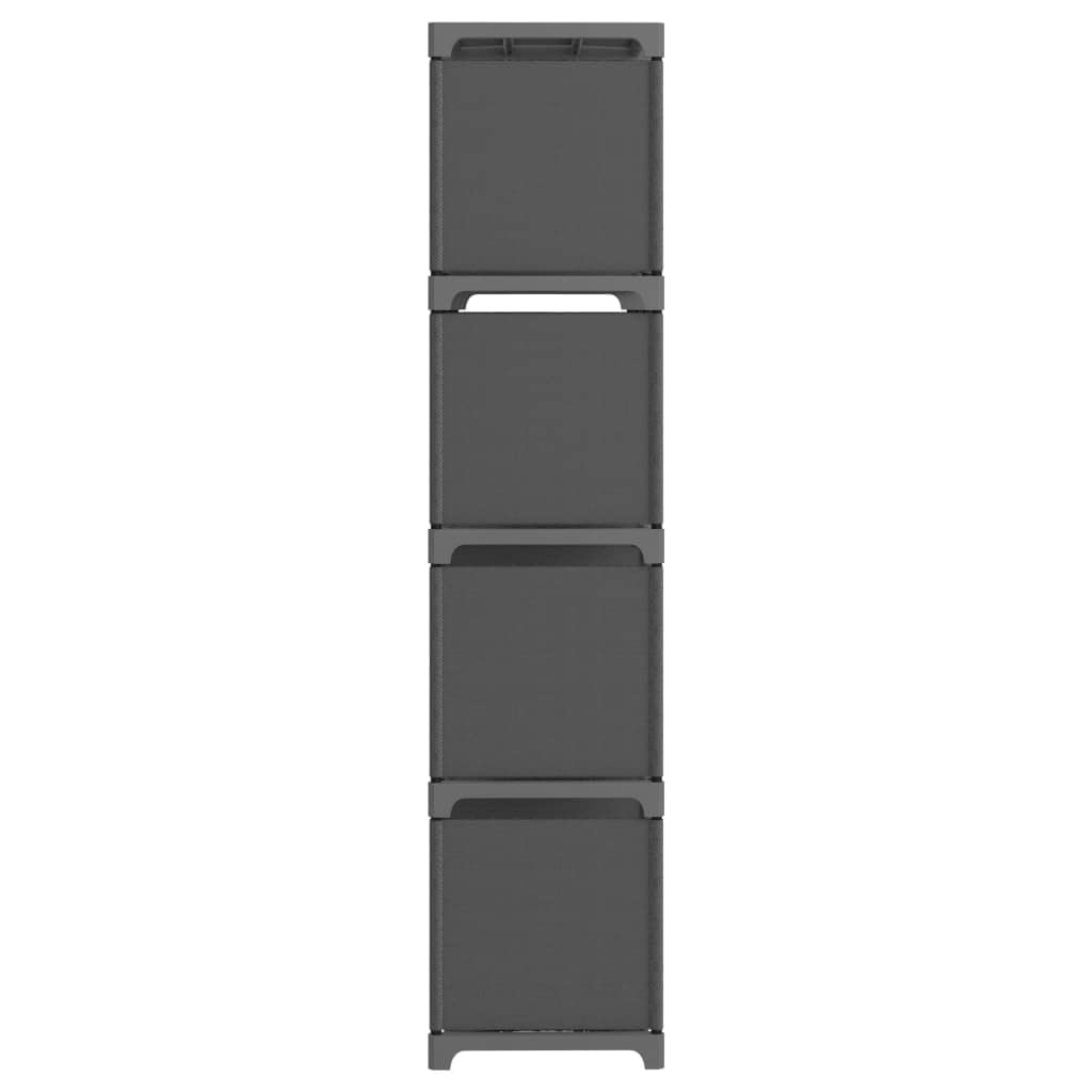 Würfel-Regal 12 Fächer Grau Stoff mit Stahlrahmen 103x30x141 cm stabiles Aufbewahrungsregal Cubes für Bücher und Büro, Wandmontage möglich modernes Shelving System