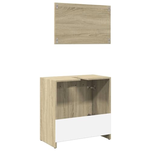 Muebles de baño de 2 piezas modernos en madera de roble Sonoma 8