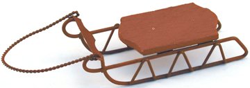 Darice Holiday Miniature Sleigh Wood Rustic Sled (1 pack), Brown