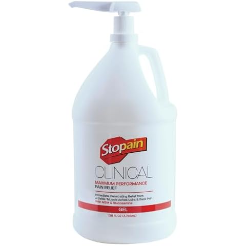 Stopain Pain Relief Clinical Gallon, Made in USA, Maximum Performance Pain Relief with 10% Menthol Plus Glucosamine for Muscle Aches, Joint Pain, and Arthritis Cover