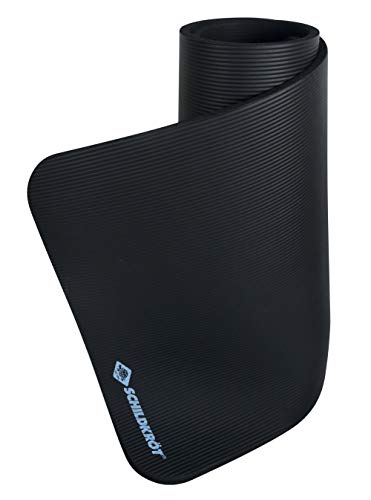 Schildkröt Fitness Colchoneta de Ejercicios, 15 mm, Negro, con Correa para el Hombro, 960160
