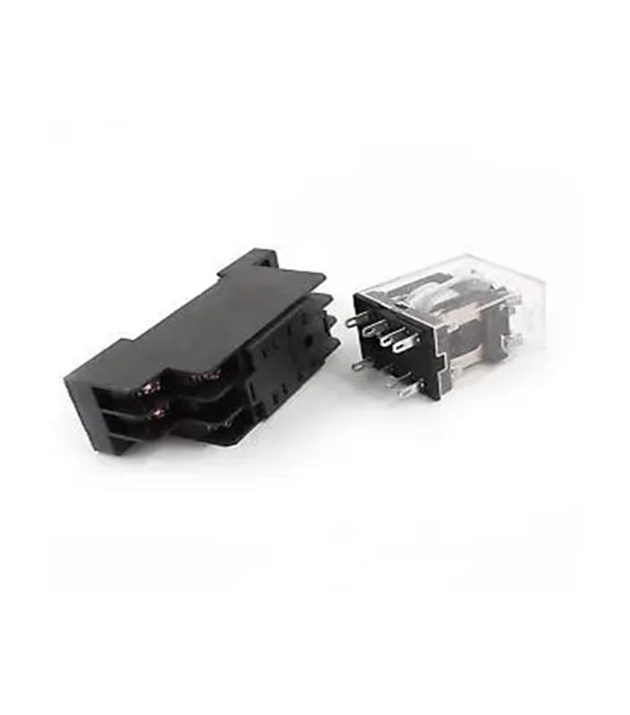 Relé de potencia de 8 pines DPDT con luz indicadora roja de bobina de CA 110/120 V y base de zócalo