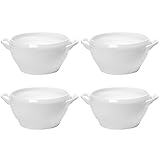 4 Stück Luminarc 32305 Suppenschale mit Henkel, Opalglas, 450 ml, weiß (4 Stück)