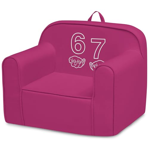 Image of Delta Children 6-7 Cozee Chair - Foam Kids Chair for Ages 18 Months and Up, Hot Pink