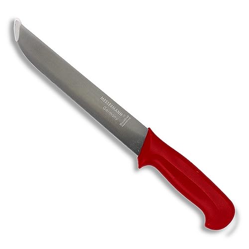 Foto von Messermann Germany Scharfes Messerset, Fleischmesser Set 5er Box Küchenmesser, Fleischermesser, Stechmesser, Ausbeinmesser, Edelstahl, Rot
