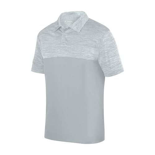 Augusta Sportswear Men's Standard Shadow Tonal Heather Polo, Silver, Small