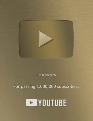 YouTube 1 Million Subscriber Play Button: Best Gift for Both Aspiring and Successful Film Makers, Youtubers and Video Content Creators.: EXTRA LARGE ... (Youtube Subscriber Awards Plack/Plaque)
