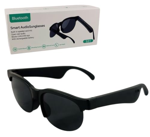 PROTEZIONE UV 400 - Protezione UV400: perfetti per la guida, il ciclismo e le attività all'aperto, gli occhiali da sole offrono un raggio di trasmissione senza barriere di 15-20 metri che ti consente di rimanere connesso mantenendo una distanza di sicurezza dal telefono. La protezione UV400 garantisce una forte protezione solare oltre l'estate, bloccando efficacemente i dannosi raggi UV.
