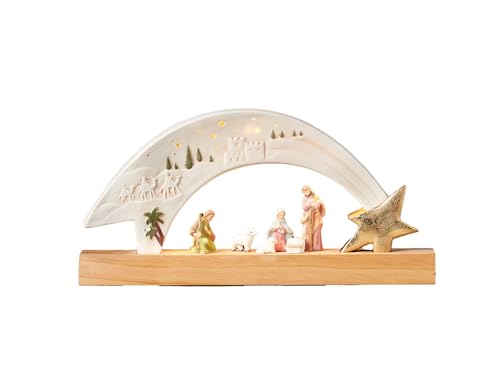 Roman Lighted Nativity with Shooting Star, 6.5