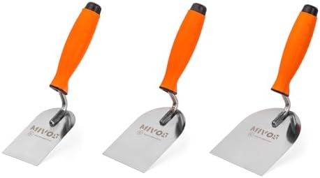 Mivos Lot de 3 Truelles de Maçon en Acier Inoxydable - 60 mm 80 m...