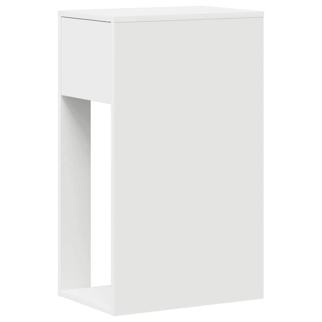 Computerschrank mit Schublade Weiß 30x44x74 cm, Schreibtischorganizer mit Stauraum für PC-Gehäuse, Büroorganisation und Kabelmanagement, robuster Holzwerkstoff, Pflegeleichte