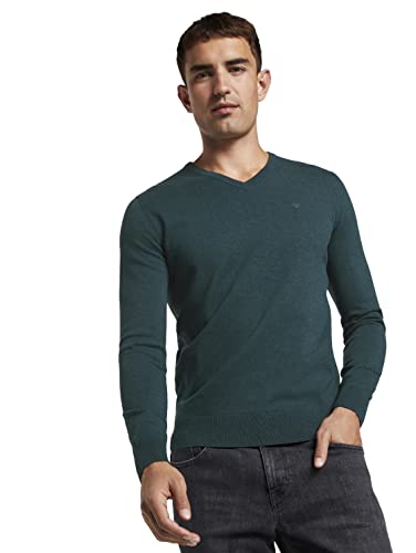 TOM TAILOR Maglione Basic, Uomo, Verde (Sapphire