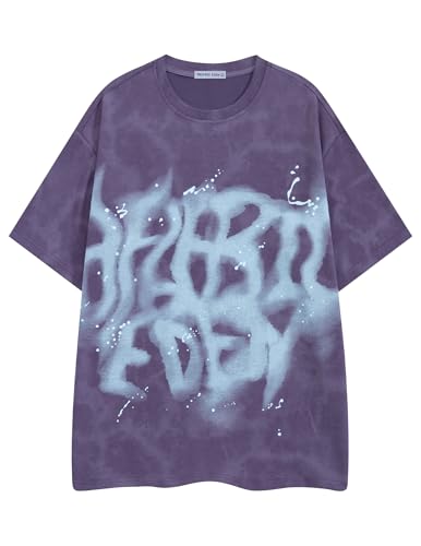 Image of Aelfric Eden Mens Graphic Tee Shirts Oversized Baggy Loose Cotton T-Shirt Streetwear Casual Summer Y2k Shirt