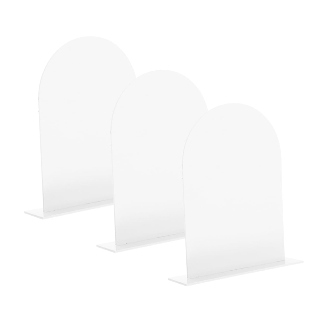 Cabilock 3Pcs Blank Acrylic Arch Table Sign with Stand for Wedding Party Restaurant Personalizable Name Cards for Table Numbers and Reusable Wedding Decorations White