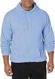 Hanes Men's Pullover EcoSmart Hooded Sweatshirt, Light Blue, Large