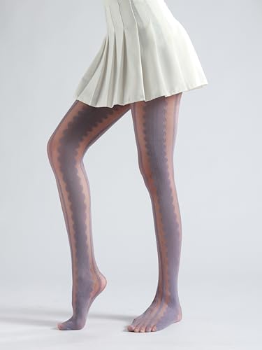 Image of Sahabowi Women Tights, Sheer High Waist Pantyhose, Vintage Control Top Stockings, Siwa7