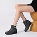 Athlefit Wedge Boots for Women Fashion Platform Lug Sole Leather Buckle Zipper Short Ankle Booties Grey Size 5.5