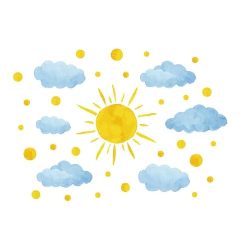 Vinilo decorativo infantil Nube y Sol para pared miniatura 4