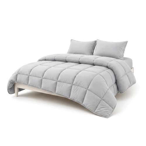 Image of Razzai 300GSM Microfiber Winter Quilted Comforter Double (Silver Grey)