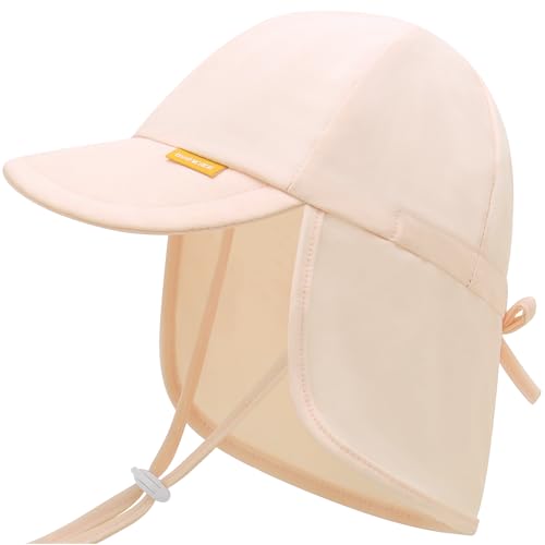 Image of Adjustable Baby Sun Hats with UPF50+ & Neck Flap Protection - Perfect Swim & Play Toddler Hat for Girls & Boys