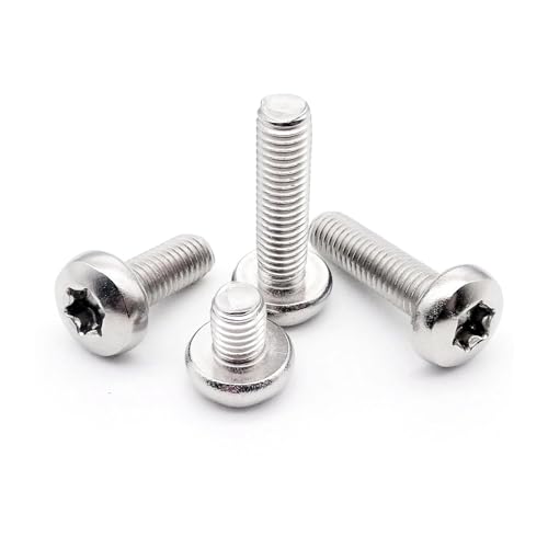5/10/50X M1.4 M1.6 M2 M2.5 M3 M4 M5 M6 304 Stainless Steel Six-Lobe Torx Pan Six Lobe Round Head Bolt Screw(12mm,M2.5 50pcs)